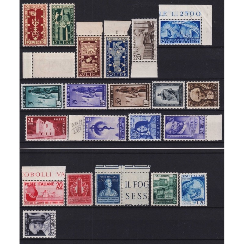 REPUBBLICA 1949 ANNATA COMPLETA 22 VALORI G.I MNH** CERT.  | Filate...