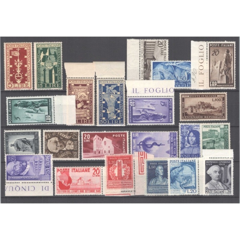 REPUBBLICA 1949 ANNATA COMPLETA 22 VALORI G.I MNH** CERT.  | Filate...