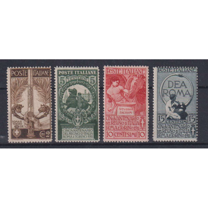 REGNO D'ITALIA 1911 UNITA' D'ITALIA 4 VALORI G.I MNH**  | Filatelia...
