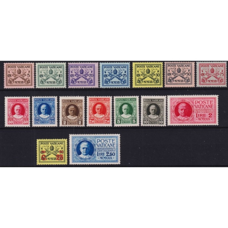 VATICANO 1929 CONCILIAZIONE + GIALLINO 16 V. G.I MNH** VEDI VERSO  ...