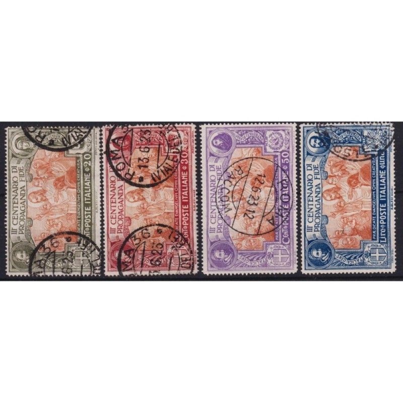 REGNO D'ITALIA 1923 PROPAGANDA FIDE 4 V. US. ALCUNI ANNULLI ORIGINA...