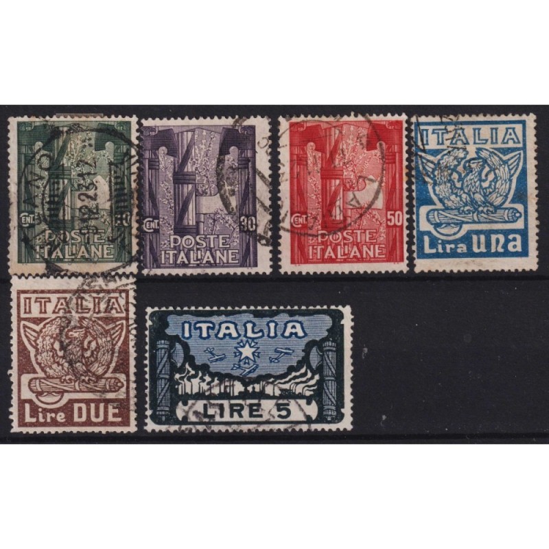 REGNO D'ITALIA 1923 MARCIA SU ROMA 6 V. US. ALCUNI ANNULLI ORIGINAL...