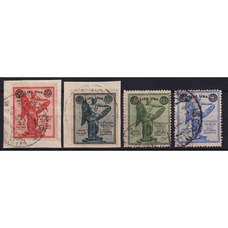 REGNO D'ITALIA 1924 VITTORIA SOPRASTAMPATA 4 V. US. ALCUNI ANNULLI ...