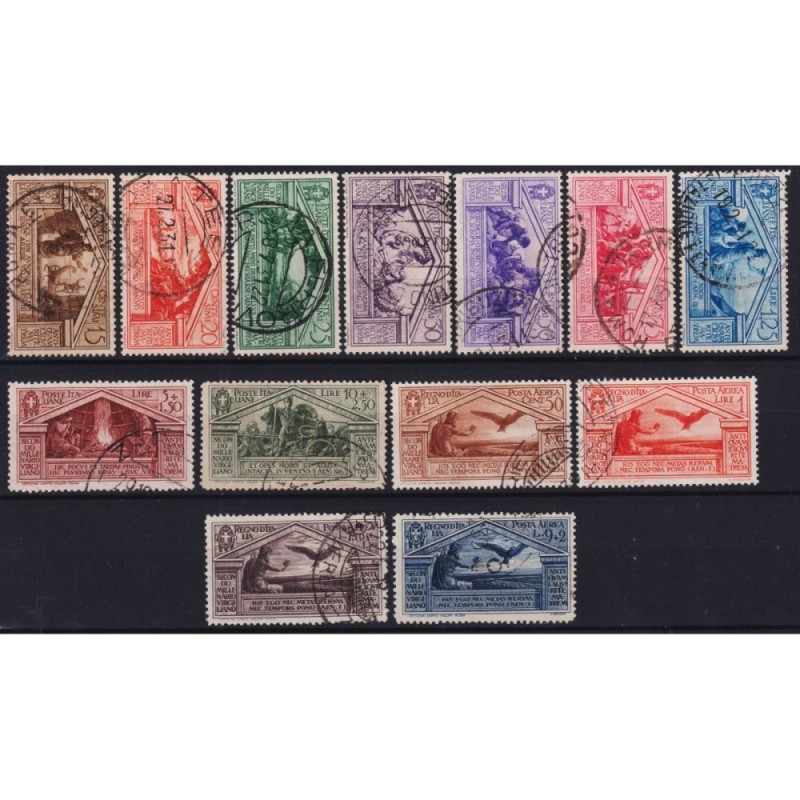 REGNO D'ITALIA 1930 BIMILLENARIO VIRGILIO 13 V. US. ALCUNI ANNULLI ...