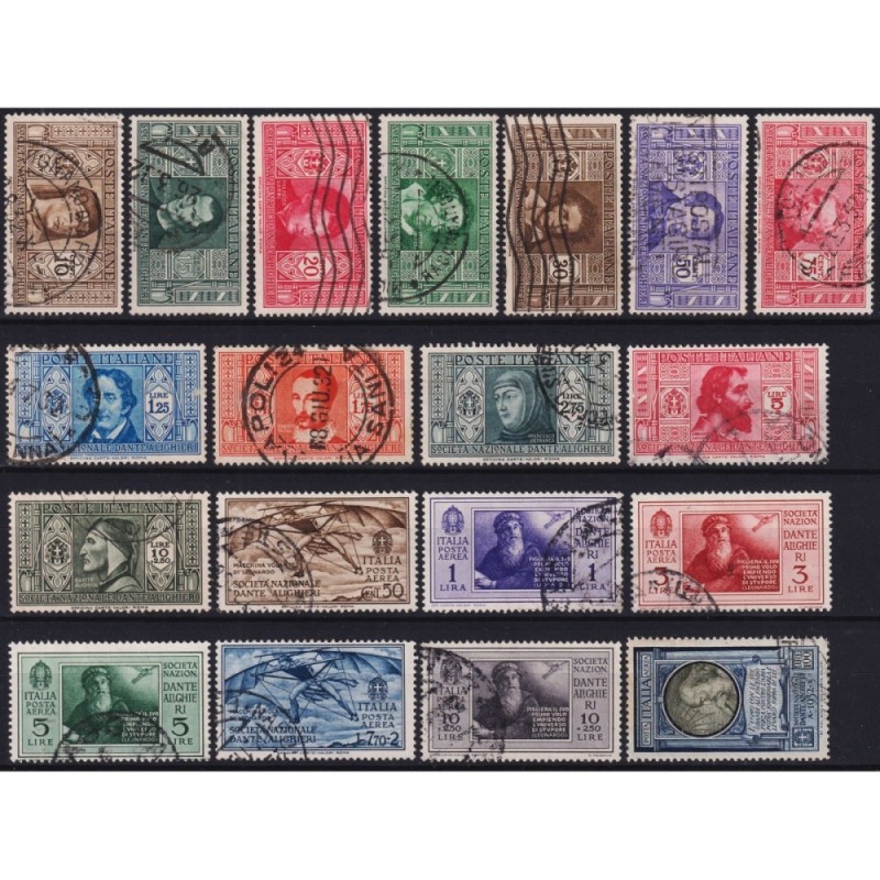 REGNO D'ITALIA 1932 DANTE ALIGHIERI 19 V. US. ALCUNI ANNULLI ORIGIN...