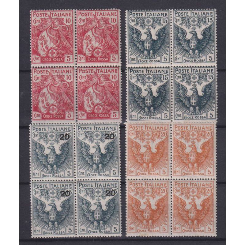 REGNO D'ITALIA 1915-16 PRO CROCE ROSSA 4 V. G.I MNH**  | Filatelia ...
