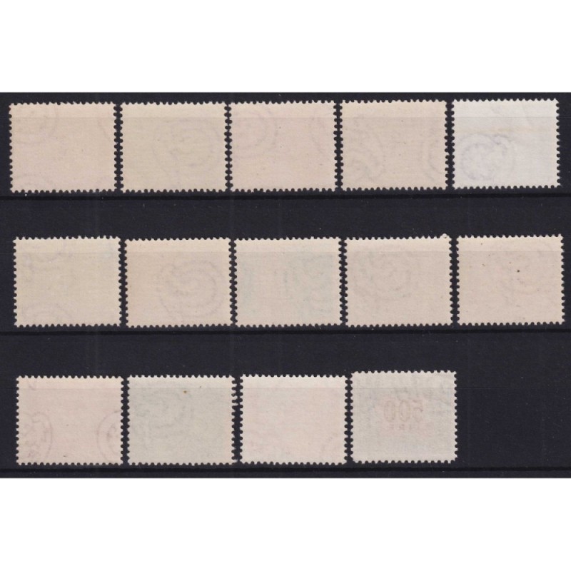 REPUBBLICA 1947-54 SEGNATASSE RUOTA 14 VALORI G.I MNH** CERT.  | Fi...