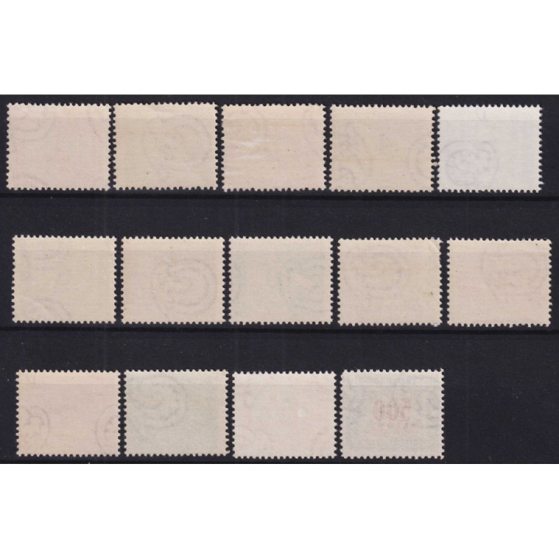 REPUBBLICA 1947-54 SEGNATASSE RUOTA 14 VALORI G.I MNH** CERT.  | Fi...