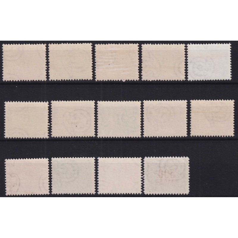 REPUBBLICA 1947-54 SEGNATASSE RUOTA 14 VALORI G.I MNH** CERT.  | Fi...