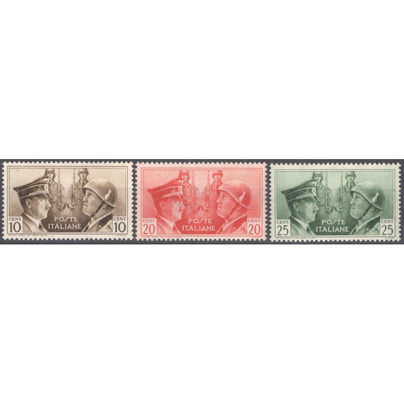 REGNO D'ITALIA 1941 FRATELLANZA D'ARMI NON EMESSI 3 V. G.I MNH**  |...