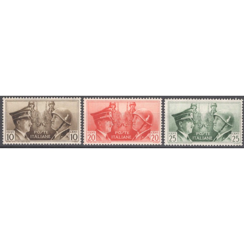 REGNO D'ITALIA 1941 FRATELLANZA D'ARMI NON EMESSI 3 V. G.I MNH**  |...