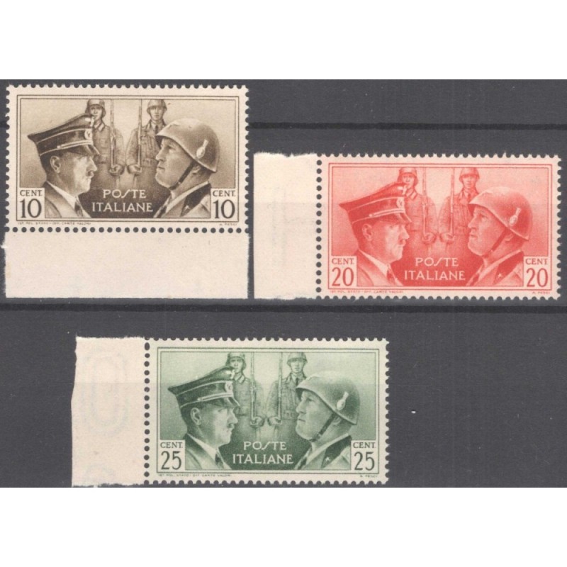REGNO D'ITALIA 1941 FRATELLANZA D'ARMI NON EMESSI 3 V. G.I MNH**  |...