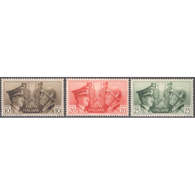 REGNO D'ITALIA 1941 FRATELLANZA D'ARMI NON EMESSI 3 V. G.I MNH**  |...