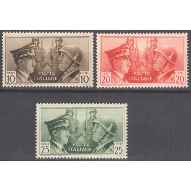 REGNO D'ITALIA 1941 FRATELLANZA D'ARMI NON EMESSI 3 V. G.I MNH**  |...