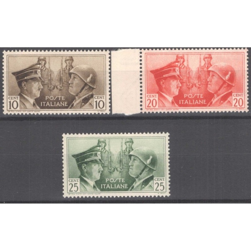 REGNO D'ITALIA 1941 FRATELLANZA D'ARMI NON EMESSI 3 V. G.I MNH**  |...