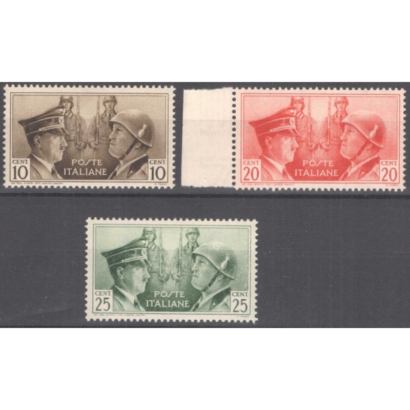 REGNO D'ITALIA 1941 FRATELLANZA D'ARMI NON EMESSI 3 V. G.I MNH**  |...