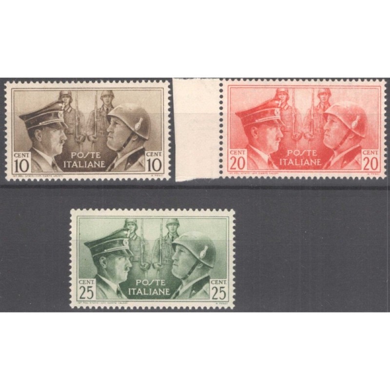 REGNO D'ITALIA 1941 FRATELLANZA D'ARMI NON EMESSI 3 V. G.I MNH**  |...