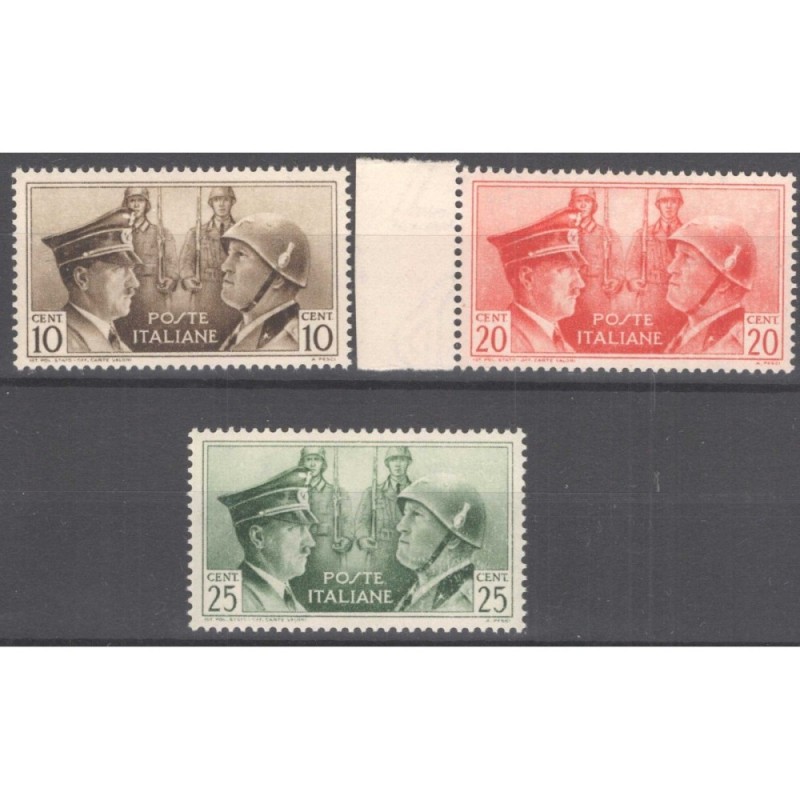 REGNO D'ITALIA 1941 FRATELLANZA D'ARMI NON EMESSI 3 V. G.I MNH**  |...