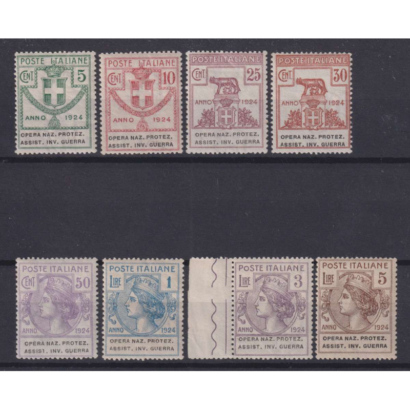 1924 ENTI PARASTATALI OPERA NAZ. PROTEZ. ASSIST. INV. GUERRA 8 V. G...