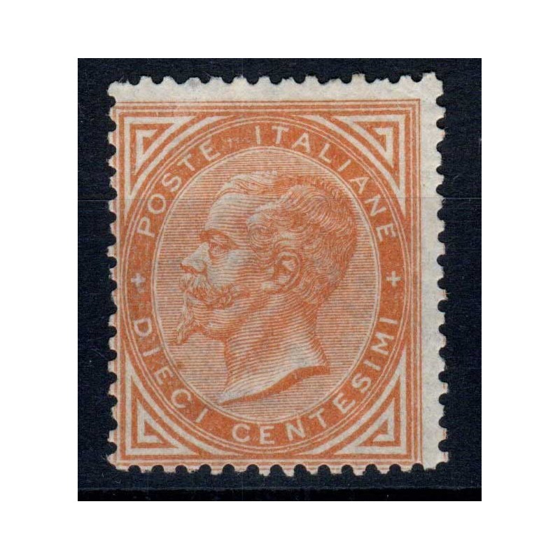 REGNO D'ITALIA 1863-65 10 CENTESIMI TORINO N.T17 G.O MLH* 2 CERT.  ...