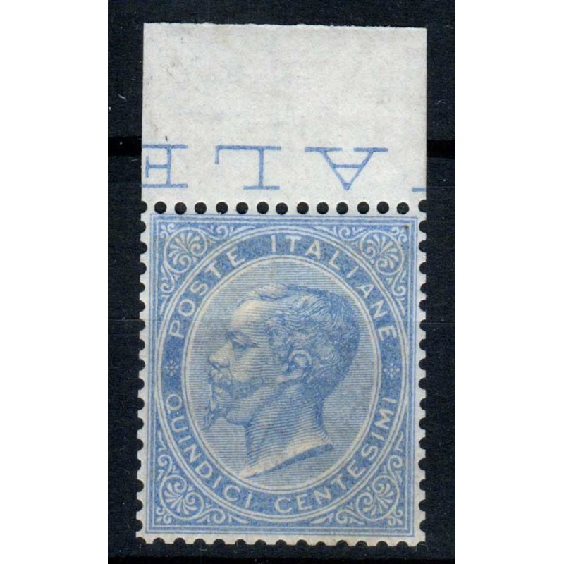 REGNO D'ITALIA 1863-65 15 CENTESIMI LONDRA DE LA RUE N.L18 G.I MNH*...