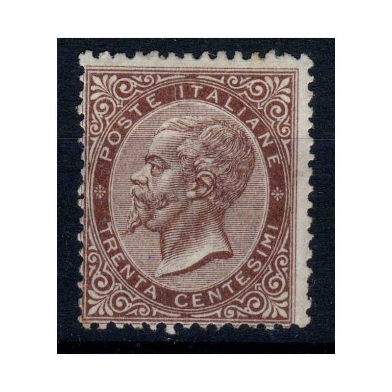 REGNO D'ITALIA 1863-65 30 CENTESIMI LONDRA DE LA RUE N.L19 G.I MNH*...