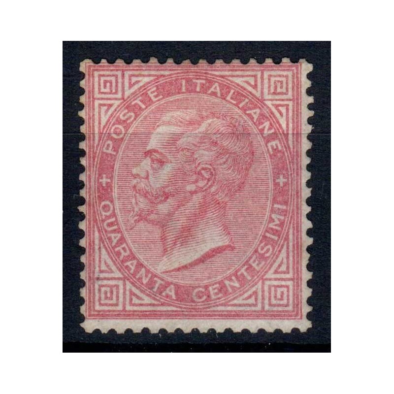 REGNO D'ITALIA 1863-65 40 CENTESIMI LONDRA DE LA RUE N.L20 G.I MNH*...