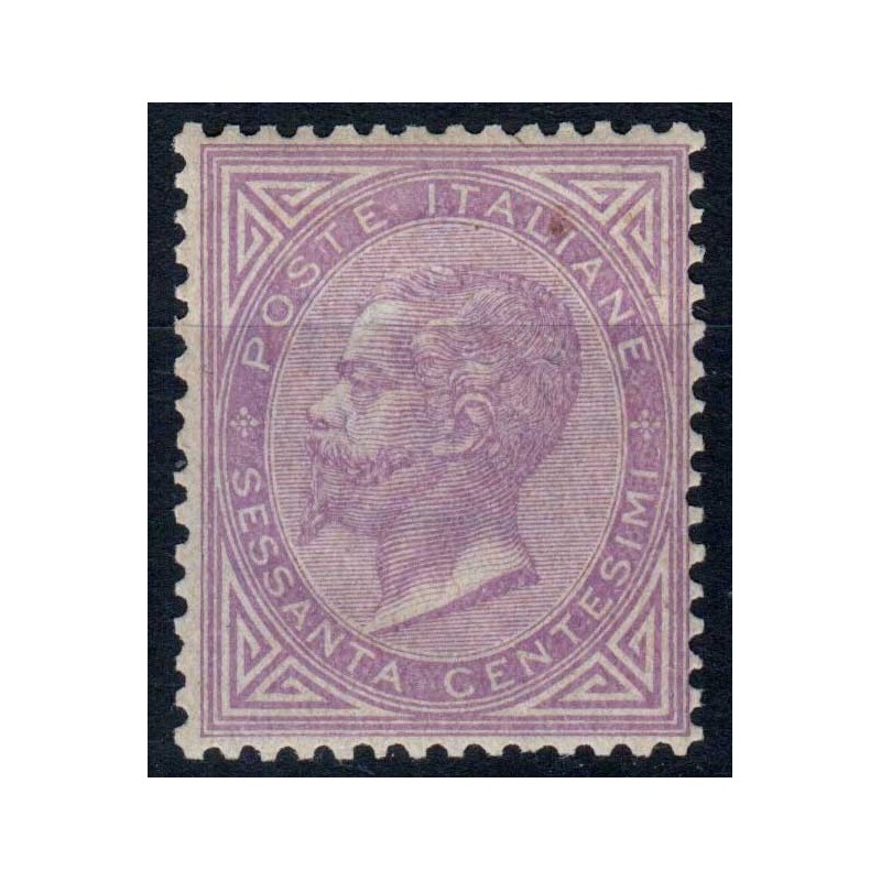 REGNO D'ITALIA 1863-65 60 CENTESIMI LONDRA DE LA RUE N.L21 G.I MNH*...