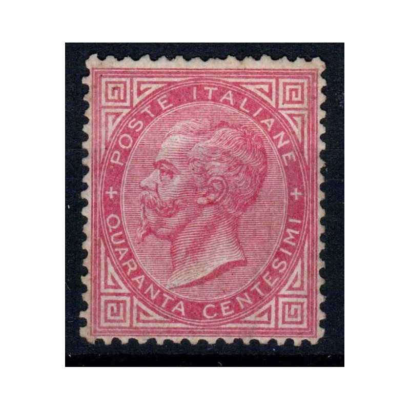 REGNO D'ITALIA 1863-65 40 CENTESIMI TORINO N.T20 G.I MNH** CERT.  |...