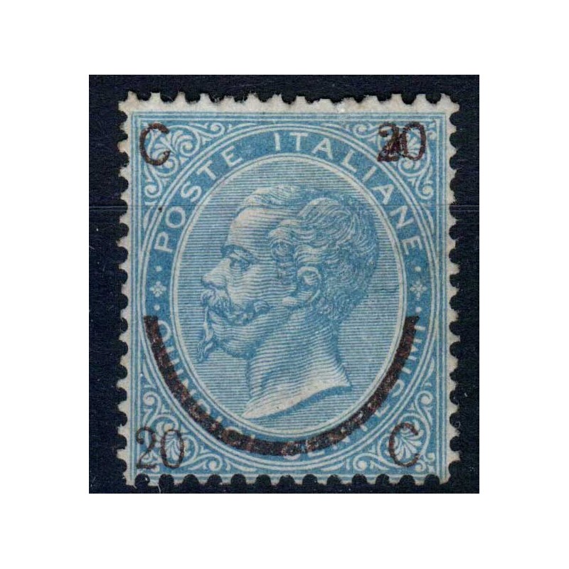 REGNO D'ITALIA 1865 FERRO DI CAVALLO II TIPO VARIETA' N.24 G.I MNH*...