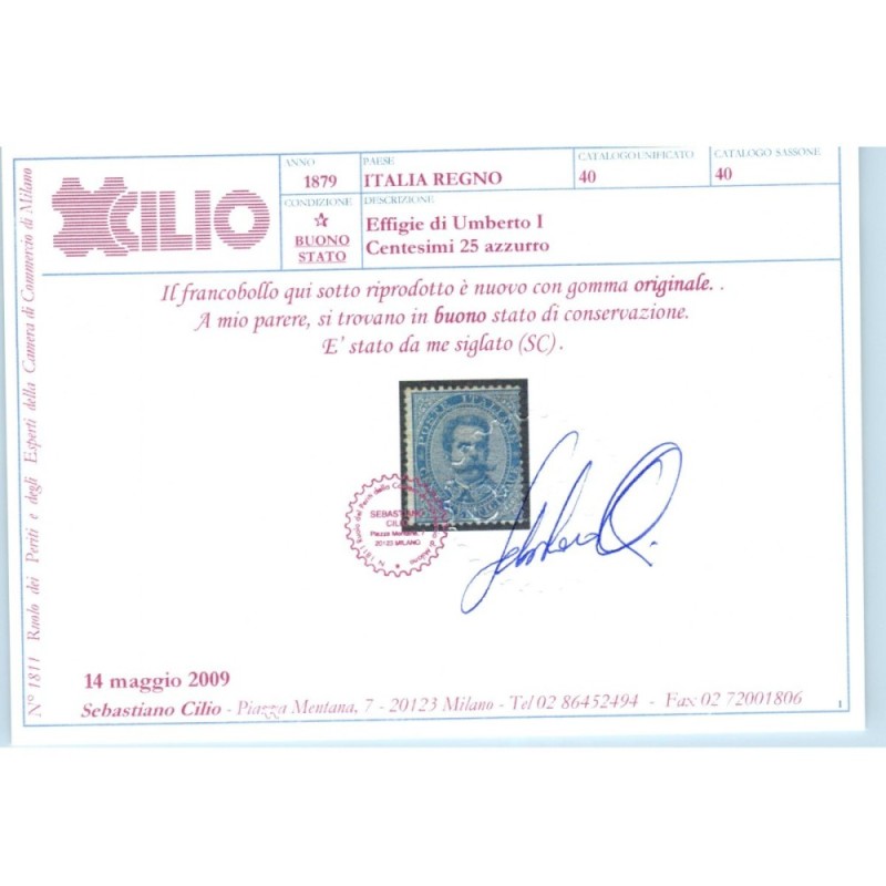 REGNO 1878 UMBERTO I SERIE COMPLETA 7 VALORI G.I MNH** / G.O MH* CE...