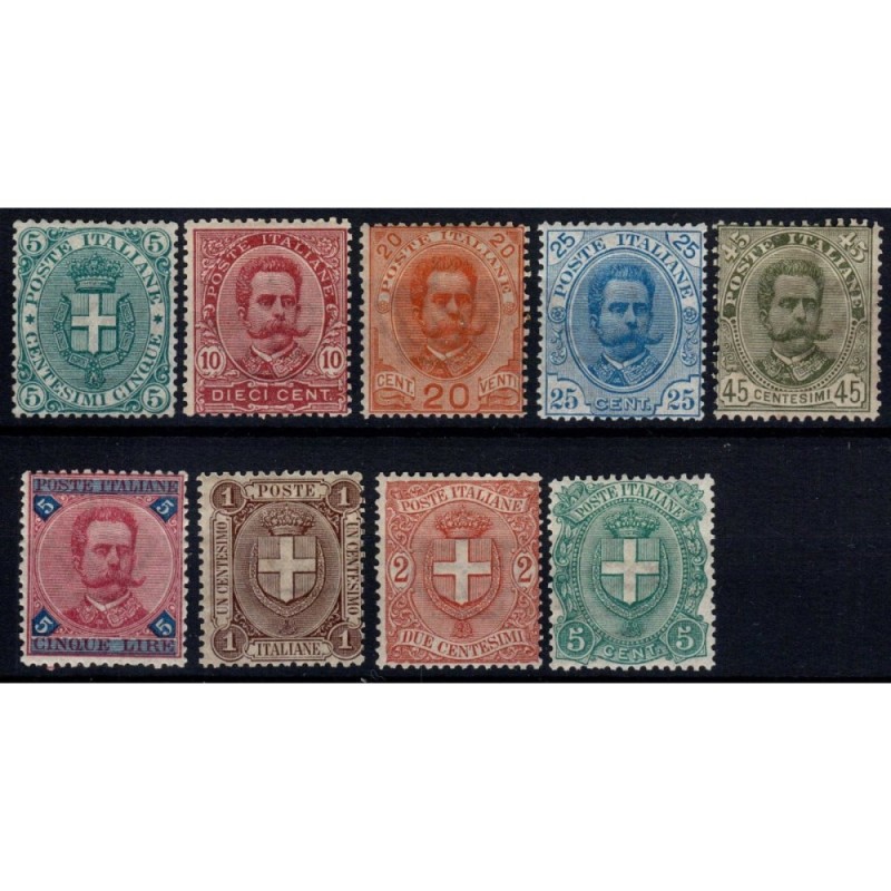 REGNO D'ITALIA 1891-96 STEMMA E UMBERTO 6 V. N.59-64 G.I MNH** CERT...
