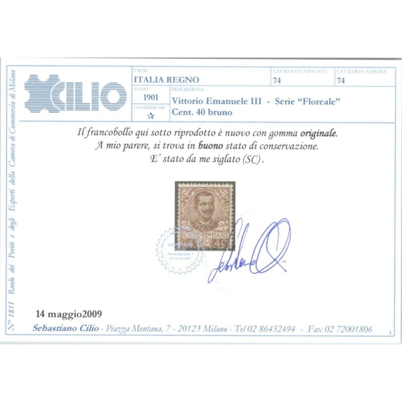 REGNO D'ITALIA 1901 FLOREALE 11 VALORI N.68-78 G.I MNH** / G.O MH* ...