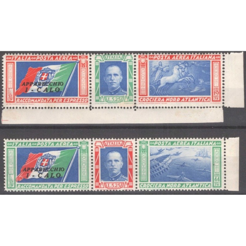 REGNO D'ITALIA 1933 TRITTICI CROCIERA NORD ATLANTICA I – CALO G.I M...