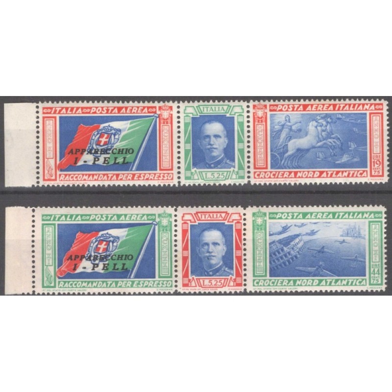 REGNO D'ITALIA 1933 TRITTICI CROCIERA NORD ATLANTICA I – PELL G.I M...