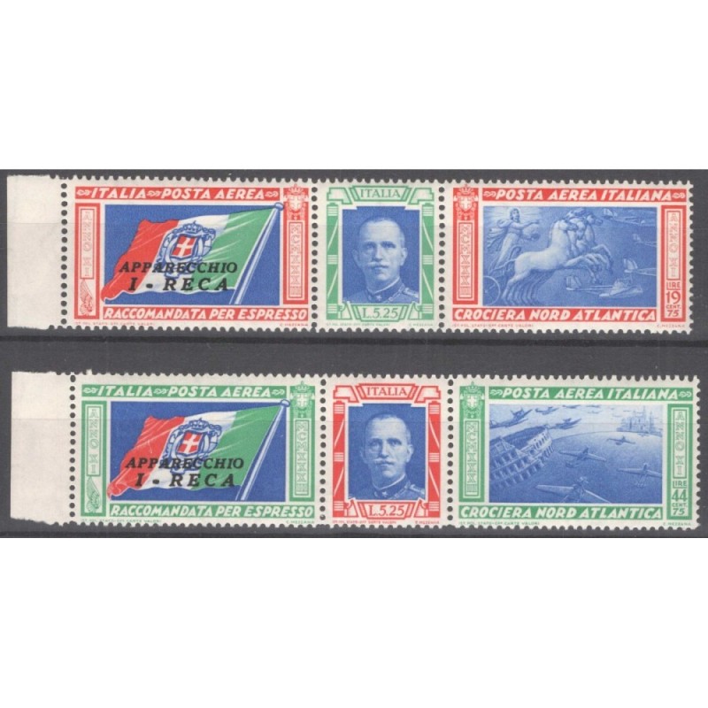 REGNO D'ITALIA 1933 TRITTICI CROCIERA NORD ATLANTICA I – RECA G.I M...
