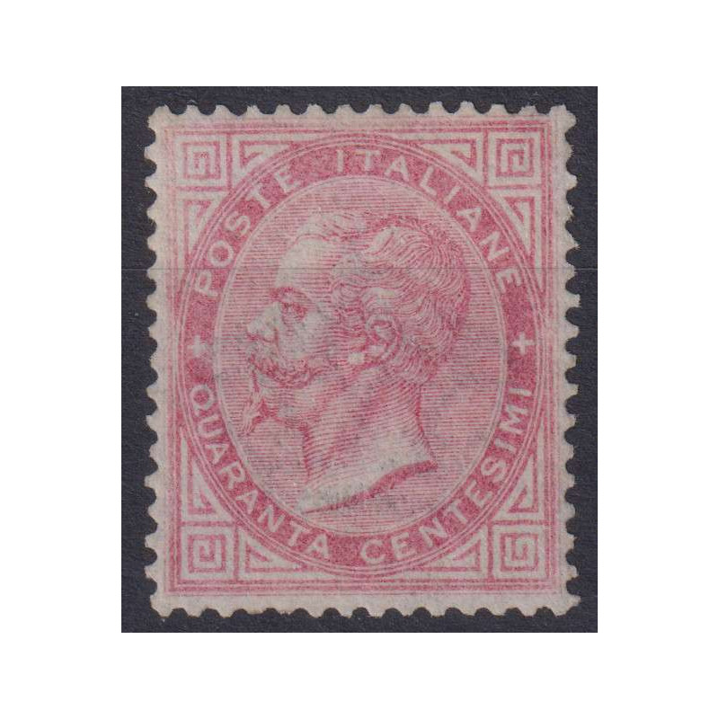 REGNO D'ITALIA 1863-65 40 CENTESIMI DE LA RUE LONDRA N.L20 G.I MNH*...