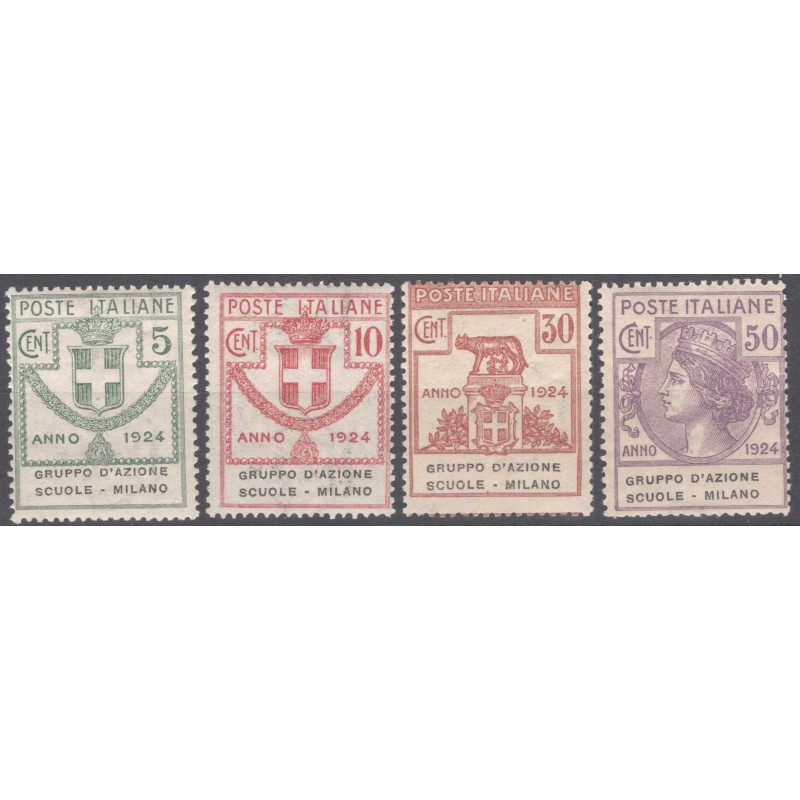 REGNO 1924 PARASTATALI GRUPPO D'AZIONE SCUOLE MILANO 4 V. G.O MH*  ...