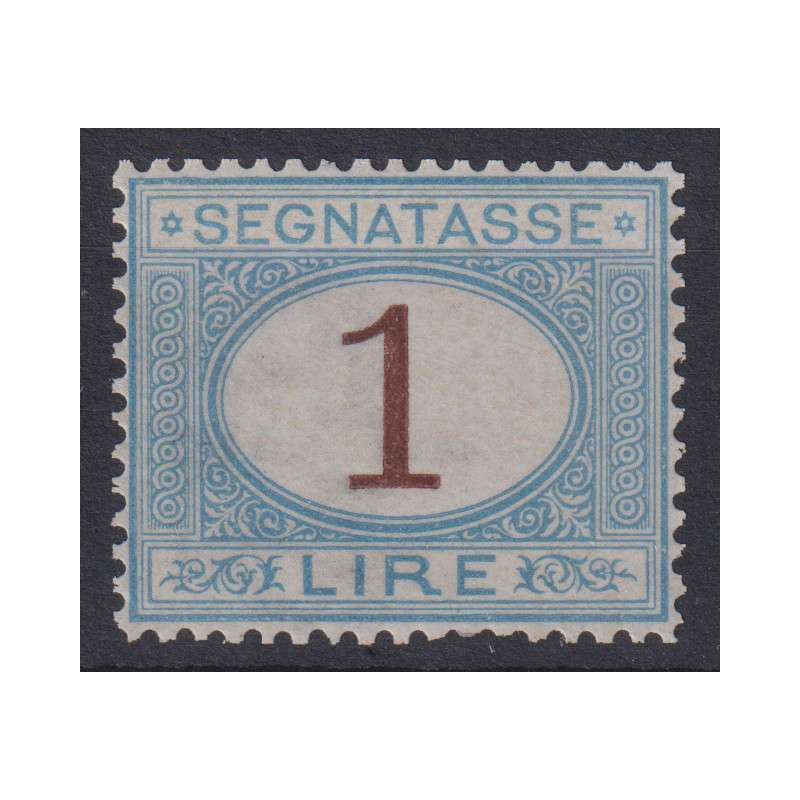 REGNO D'ITALIA 1870-74 SEGNATASSE 1 LIRA N.11 G.I MNH** CERT. CENTR...