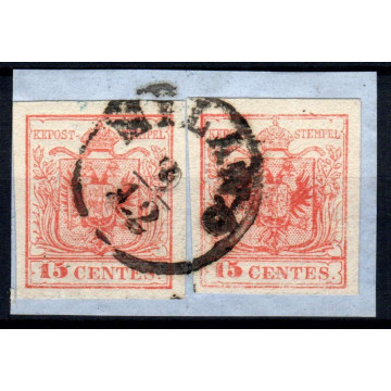 LOMBARDO VENETO 1850 15 CENTESIMI II E III TIPO N.4-6 US  | Filatel...