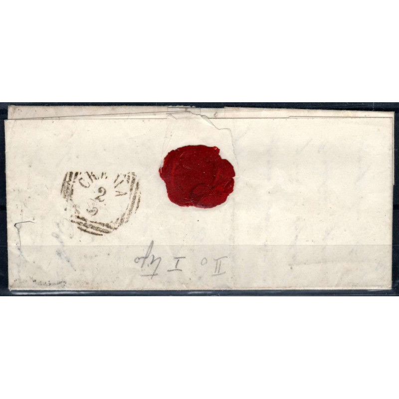 LOMBARDO VENETO 1850 STRISCIA 15 CENT. II TIPO N.5 US. 3 V. SU BUST...