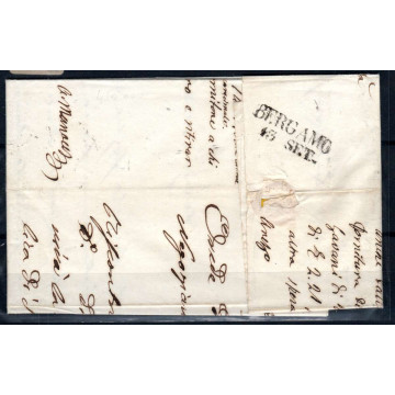 LOMBARDO VENETO 1850 45 CENT. I TIPO N.10 I TIR FILIGRANA US. SU BU...