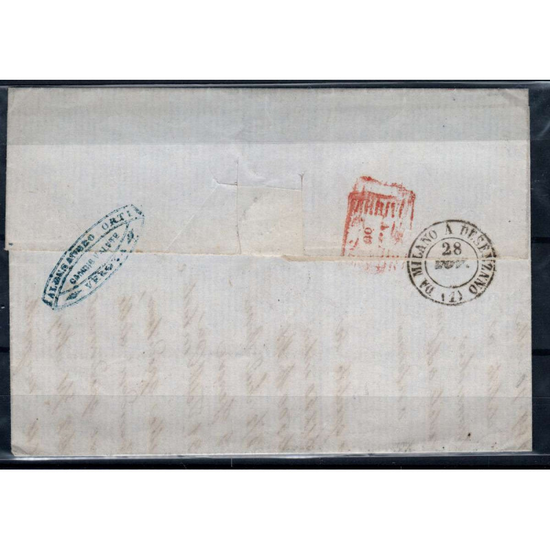 LOMBARDO VENETO 1859 5 SOLDI N.30 US SU BUSTA  | Filatelia Meloni