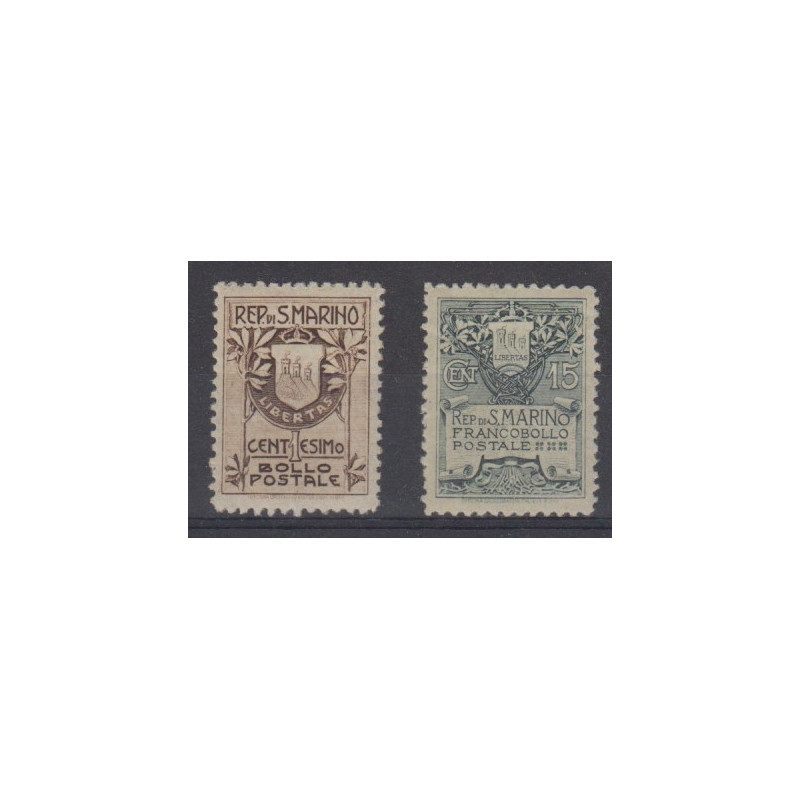 1910 1 E 15 CENT. STEMMA DI SAN MARINO CENTRATISSIMI E CERTIFICATI ...