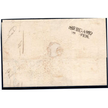 LOMBARDO VENETO 1851 45 CENTESIMI N.10a SU BUSTA SACILE P.5 BORDO F...