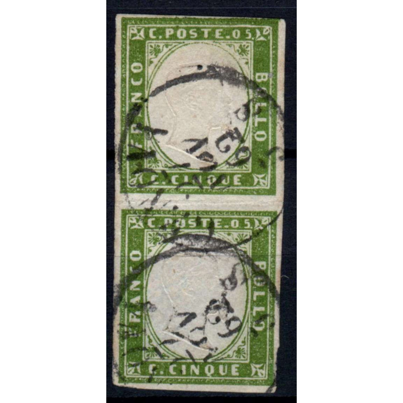 SARDEGNA 1859 COPPIA 5 CENTESIMI N.13C USATI MARGINATI  | Filatelia...