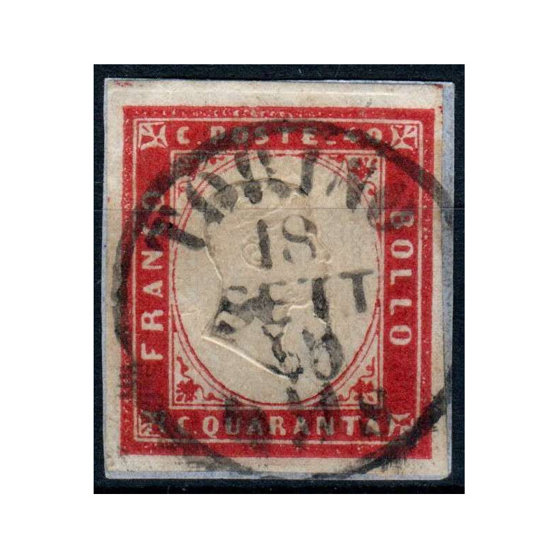 SARDEGNA 1860 40 CENTESIMI N.16C US FIRMATO SU FRAMMENTO  | Filatel...