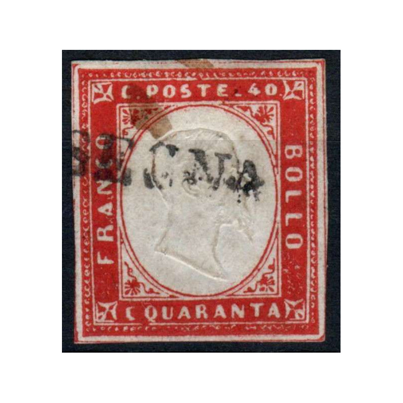 SARDEGNA 1860 40 CENTESIMI N.16Ca US SEGNA  | Filatelia Meloni