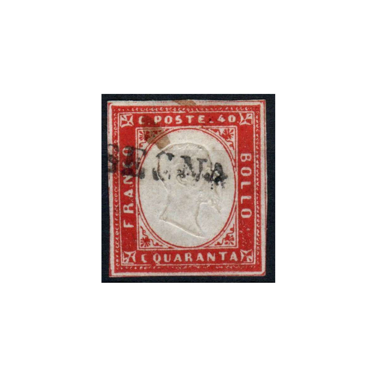 SARDEGNA 1860 40 CENTESIMI N.16Ca US SEGNA  | Filatelia Meloni SARDEGNA 1860 40 CENTESIMI N.16Ca US SEGNA  | Filatelia Meloni