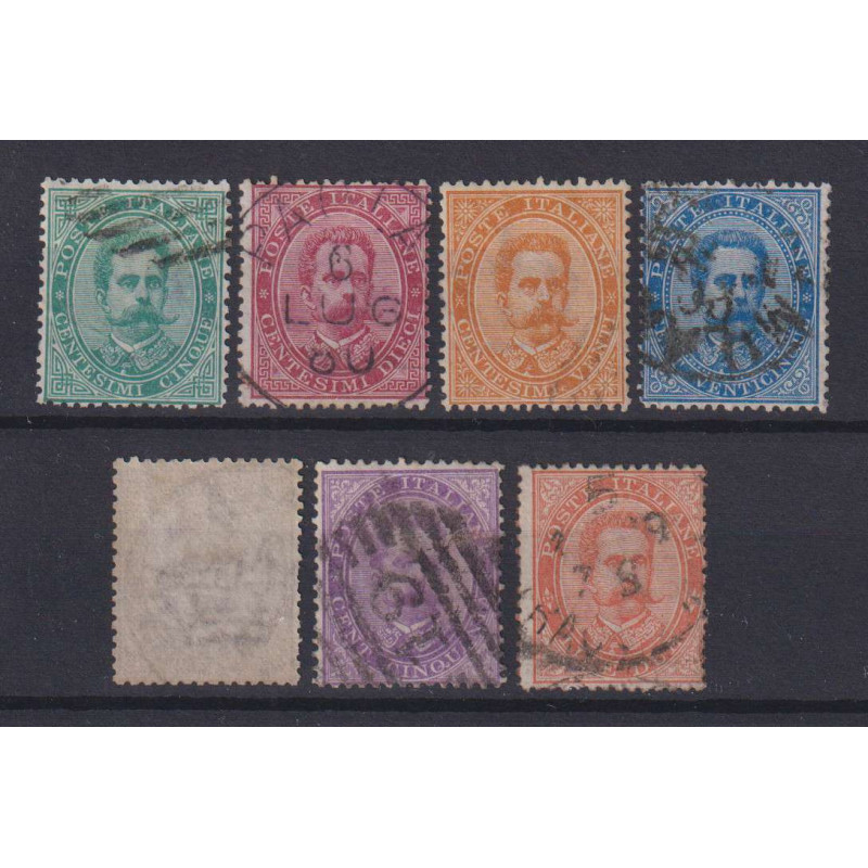 REGNO D' ITALIA 1879 UMBERTO I 7 VALORI N.37-43 USATI CERT.  | Fila...